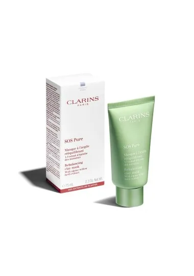 Masque visage Lissant CLARINS  SOS PURE À L’ARGILE RÉÉQUILIBRANT 75 ML - CLARINS