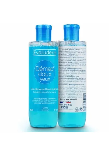 Démaquillant evoluderm  DOUX YEUX BLEUET & ROSE - evoluderm