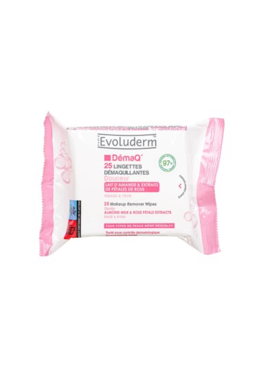 Démaquillant evoluderm  LINGETTES DOUCES 25 UNITÉS - evoluderm